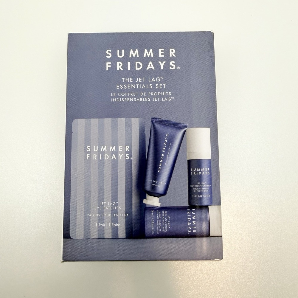 NEW SUMMER FRIDAYS JET LAG ESSENTIALS SET EYE PATCH MASK SERUM DEEP HYDRATION